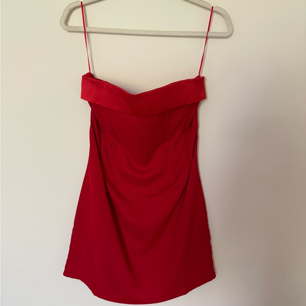 Red Strapless Corset Strap